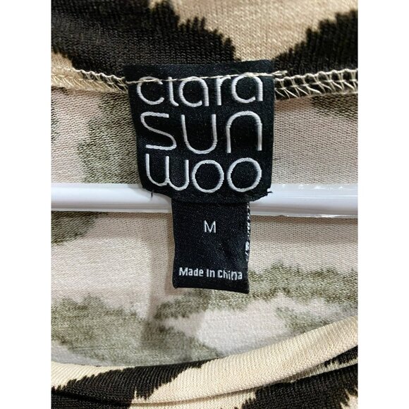 NWT Clara SunWoo COZY KNIT - BOAT NECK SIDE RUCHED SWEATER TOP - ZEBRA Size Medi - Picture 7 of 9